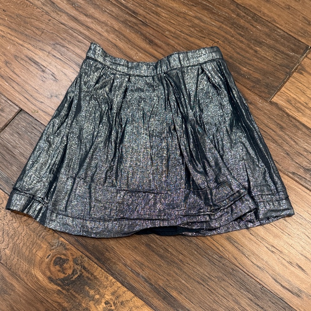 GAP Black Metallic Shimmer Pleated Skirt